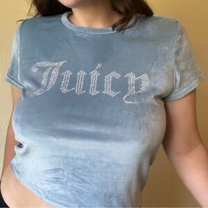 Juicy Couture y2k sleepwear blue baby tee.